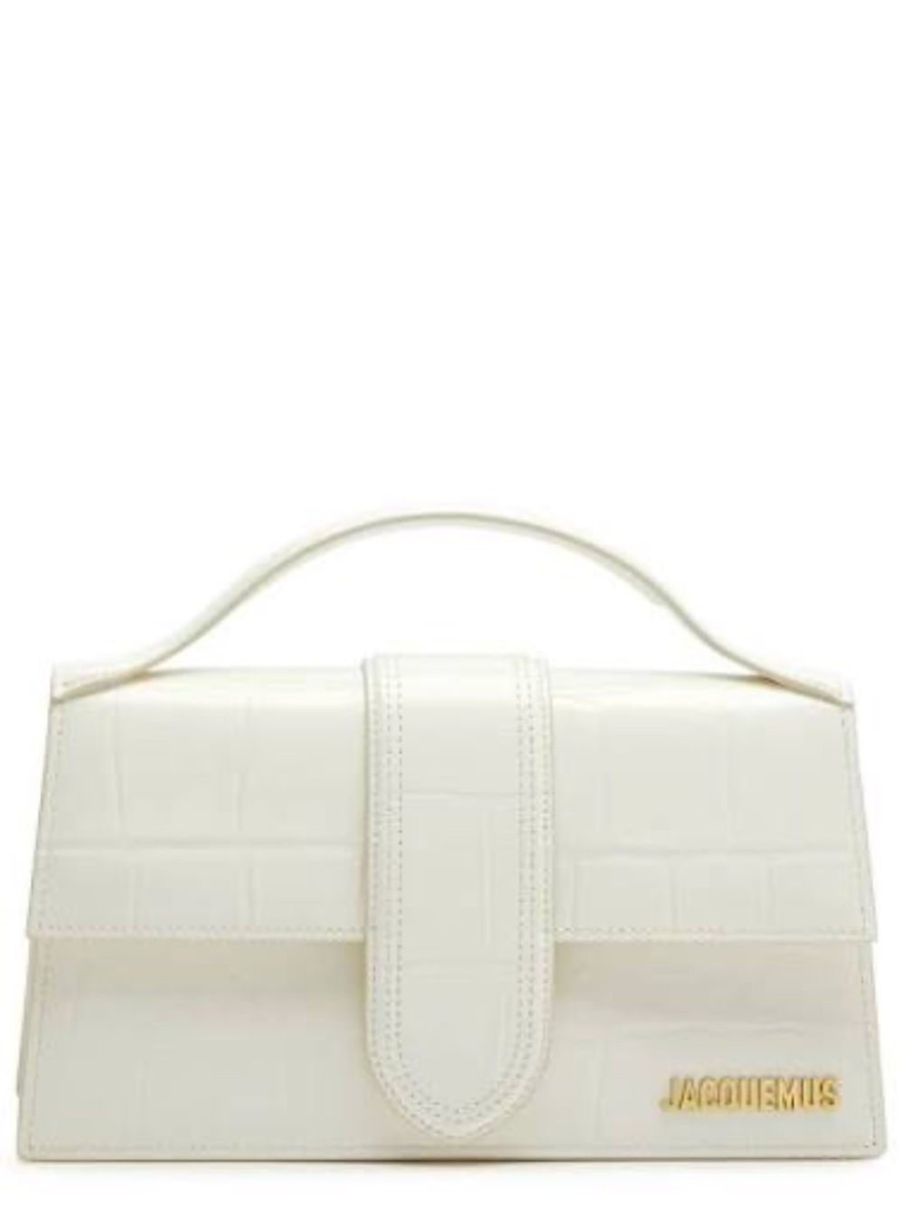 Jacquemus - Le Grand Bambino Croc Embossed Leather Top Handle Light Ivory